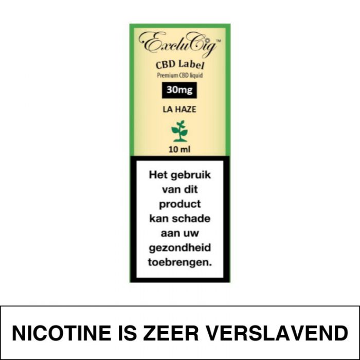Exclucig Cbd Label E-Liquid La Haze 30Mg Cbd 10Ml