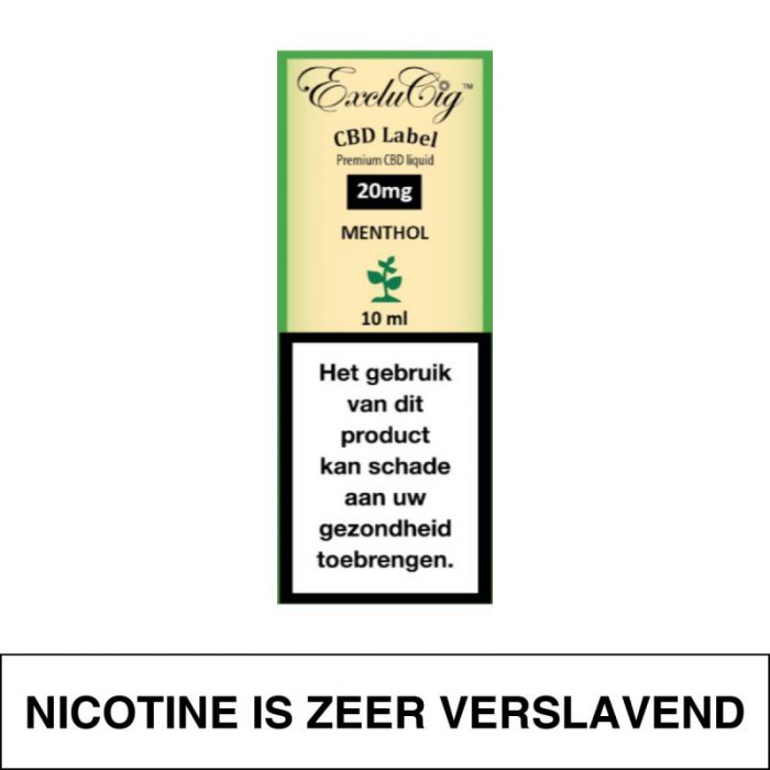 Exclucig Cbd Label E-Liquid Menthol 20Mg Cbd 10Ml