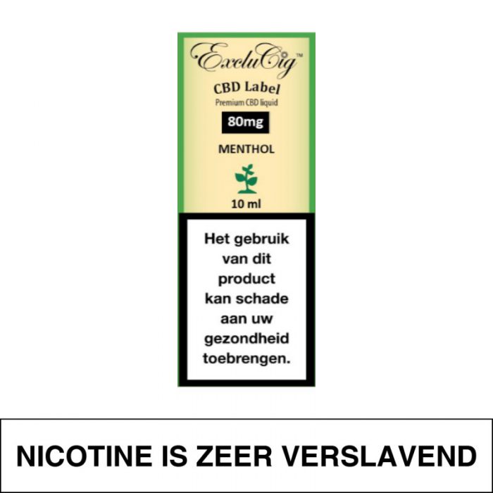 Exclucig Cbd Label E-Liquid Menthol 80Mg Cbd 10Ml